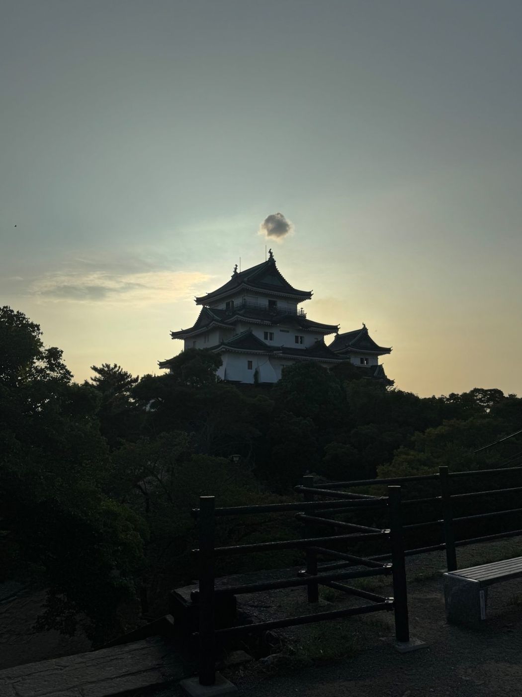 The keep at dusk, Wakayama Castle (No. 62)